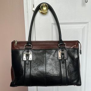 Leather Brief Case Tote